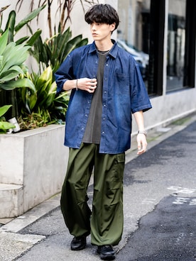 「Rocky Monroe（ロッキーモンロー）のアイテム」を使った、Rocky Monroeさん（メンズ・173cm）の夏コーディネート