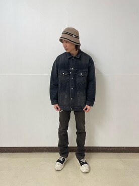 「DANKE SCHON（ダンケシェーン）のアイテム（デニムジャケット）」を使った、ハヤカワカイさん（メンズ・173cm）の春コーディネート
