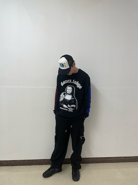 「KaneZ（ケインズ）のアイテム（Tシャツ/カットソー）」を使った、ハヤカワカイさん（メンズ・173cm）の春コーディネート