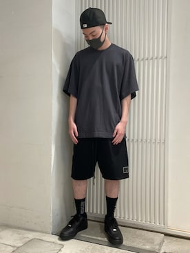 「WHITELAND（ホワイトランド）のWHITELAND/ホワイトランド/タグTシャツ/TAG TEE（Tシャツ/カットソー）」を使った、ハヤカワカイさん（メンズ・173cm）の夏コーディネート