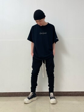 「DANKE SCHON（ダンケシェーン）のアイテム（スウェットパンツ）」を使った、ハヤカワカイさん（メンズ・173cm）の春コーディネート