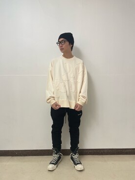 「WHITELAND（ホワイトランド）のアイテム（スウェット）」を使った、ハヤカワカイさん（メンズ・173cm）の秋コーディネート