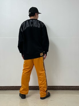 「DANKE SCHON（ダンケシェーン）のアイテム（スウェット）」を使った、ハヤカワカイさん（メンズ・173cm）の冬コーディネート