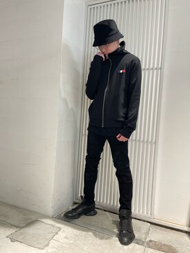 「DANKE SCHON（ダンケシェーン）のアイテム（パーカー）」を使った、ハヤカワカイさん（メンズ・173cm）の冬コーディネート