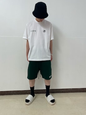 「WHITELAND（ホワイトランド）のアイテム（パンツ）」を使った、ハヤカワカイさん（メンズ・173cm）の夏コーディネート