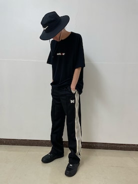 「ニードルストラックパンツ」｜ハヤカワカイさん（メンズ・173cm）の夏コーディネート