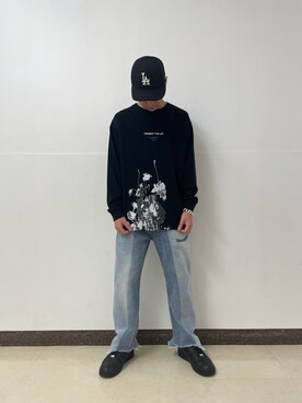 「L.H.P（エルエイチピー）のアイテム（Tシャツ/カットソー）」を使った、ハヤカワカイさん（メンズ・173cm）の秋コーディネート