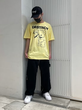 「カラーTシャツ」｜ハヤカワカイさん（メンズ・173cm）の夏コーディネート