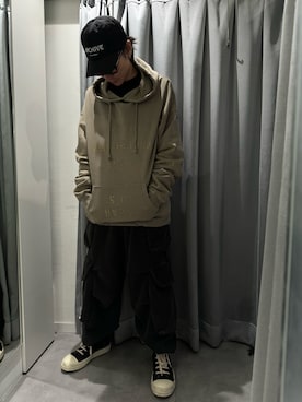 「DANKE SCHON（ダンケシェーン）のアイテム（帽子）」を使った、ハヤカワカイさん（メンズ・173cm）の冬コーディネート