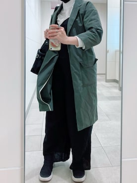 「UNIQLO（ユニクロ）のアイテム（サロペット/オーバーオール）」を使った、ツキコイワムラさん（レディース・156cm）の春コーディネート