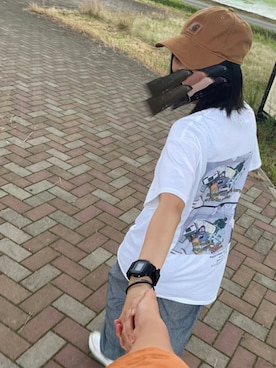 「carhartt」｜「アイテム（デジタル腕時計）」を使った、saさん（レディース・152cm）の夏コーディネート