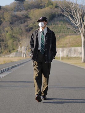 「アイテム（ジャケット/アウター）」を使った、さくま氏【ファッション】さん（メンズ・174cm・10代）の春コーディネート