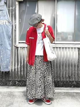 「アイテム（トートバッグ）」を使った、ぽん。さん（レディース・158cm・40代）の夏コーディネート