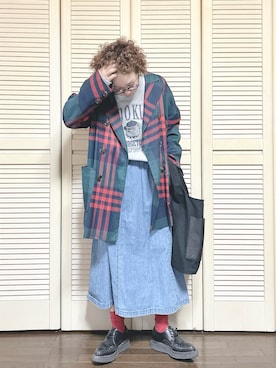 「アイテム（その他アウター）」を使った、ぽん。さん（レディース・158cm）の春コーディネート