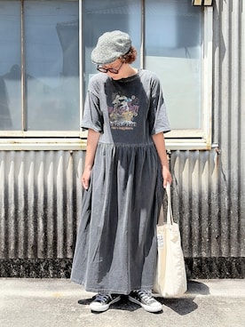 「ROOTOTE（ルートート）のアイテム」を使った、ぽん。さん（レディース・158cm）の夏コーディネート