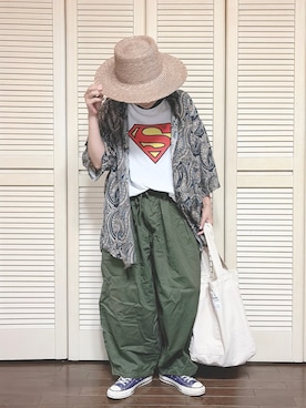 「ROOTOTE（ルートート）のアイテム」を使った、ぽん。さん（レディース・158cm）の夏コーディネート