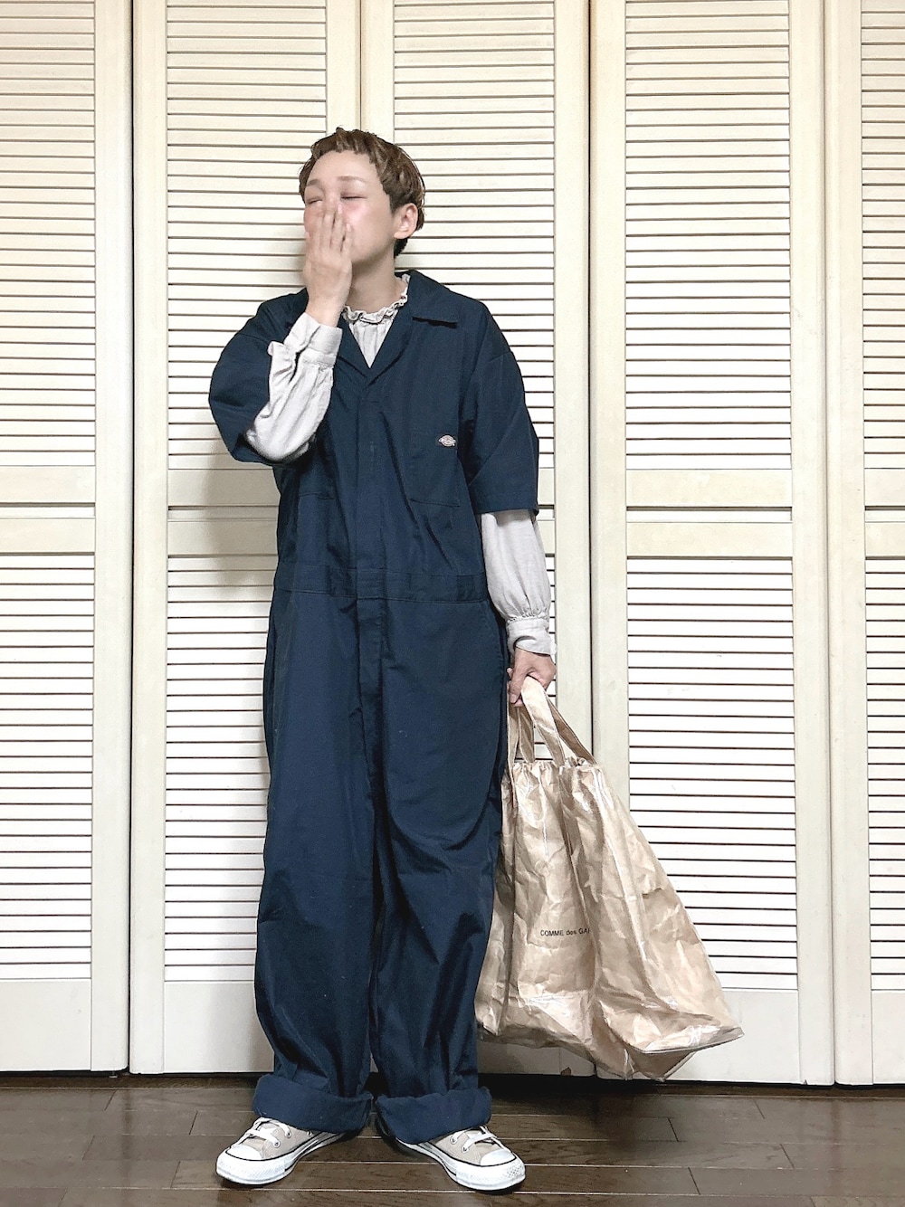 ぽん。｜Dickiesのつなぎ/オールインワンを使ったコーディネート