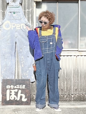 「アイテム（サロペット/オーバーオール）」を使った、ぽん。さん（レディース・158cm）の秋コーディネート