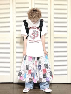 「コンバース」｜ぽん。さん（レディース・158cm）の夏コーディネート