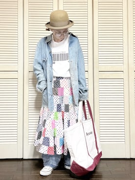 「アイテム（デニムパンツ）」を使った、ぽん。さん（レディース・158cm・40代）の秋コーディネート