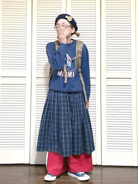 「アイテム（ハンチング/ベレー帽）」を使った、ぽん。さん（レディース・158cm）の秋コーディネート