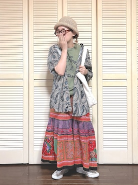 「ROOTOTE（ルートート）のアイテム（バッグ）」を使った、ぽん。さん（レディース・158cm）の春コーディネート