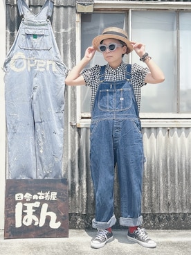 「アイテム（オールインワン・サロペット）」を使った、ぽん。さん（レディース・158cm）の夏コーディネート