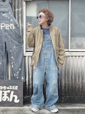 「アイテム（ミリタリージャケット）」を使った、ぽん。さん（レディース・158cm）の冬コーディネート