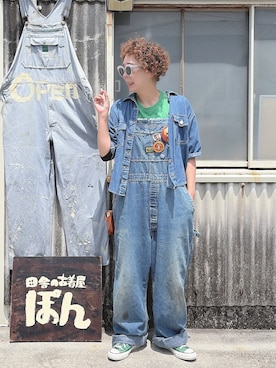 「CONVERSE（コンバース）の【CONVERSE】ALL STAR US COLORS OX（スニーカー、グリーン系）」を使った、ぽん。さん（レディース・158cm）の春コーディネート