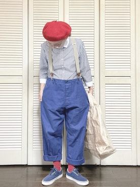 「アイテム（ハンチング/ベレー帽）」を使った、ぽん。さん（レディース・158cm）の秋コーディネート