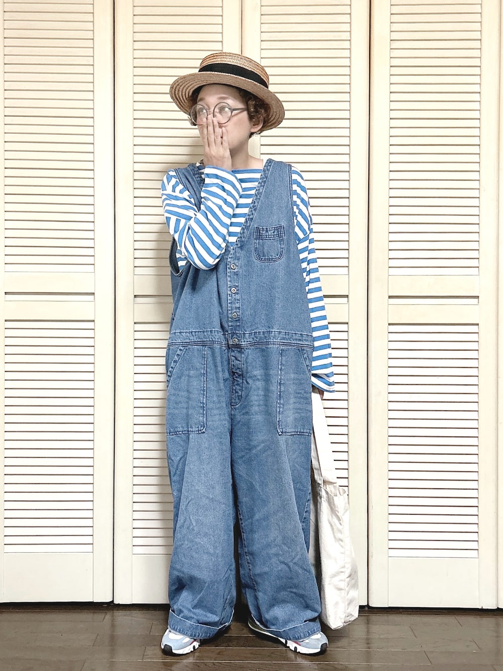 店長のデニムなサロペットを使ったレディース人気ファッション