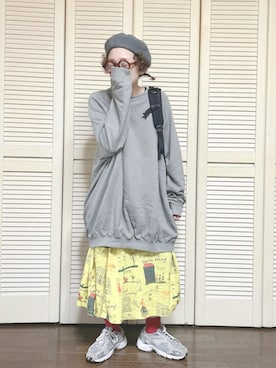 「アイテム（バックパック/リュック）」を使った、ぽん。さん（レディース・158cm）の春コーディネート