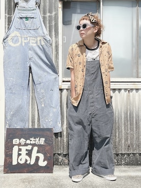 「アイテム（オールインワン・サロペット）」を使った、ぽん。さん（レディース・158cm）の秋コーディネート