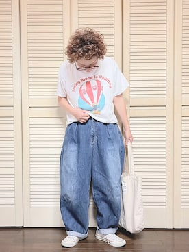 「ROOTOTE（ルートート）のアイテム」を使った、ぽん。さん（レディース・158cm）の夏コーディネート