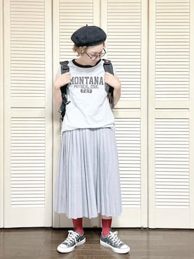 「アイテム（ハンチング/ベレー帽）」を使った、ぽん。さん（レディース・158cm）の夏コーディネート