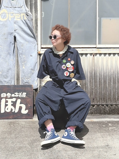 Dickiesのつなぎ/オールインワンを使った人気ファッション