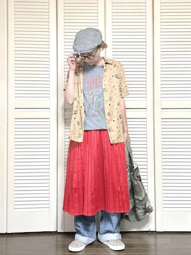 「アイテム（スリッポン）」を使った、ぽん。さん（レディース・158cm）の夏コーディネート