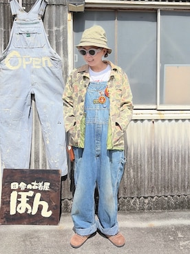 「wear sun beamのアイテム（ハット、グリーン系）」を使った、ぽん。さん（レディース・158cm）の秋コーディネート