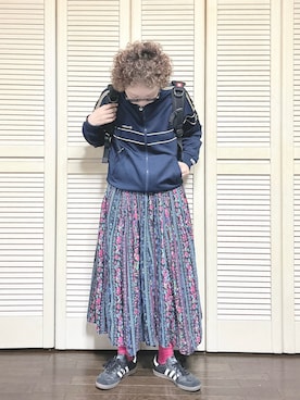 「アイテム（バックパック/リュック）」を使った、ぽん。さん（レディース・158cm）の春コーディネート