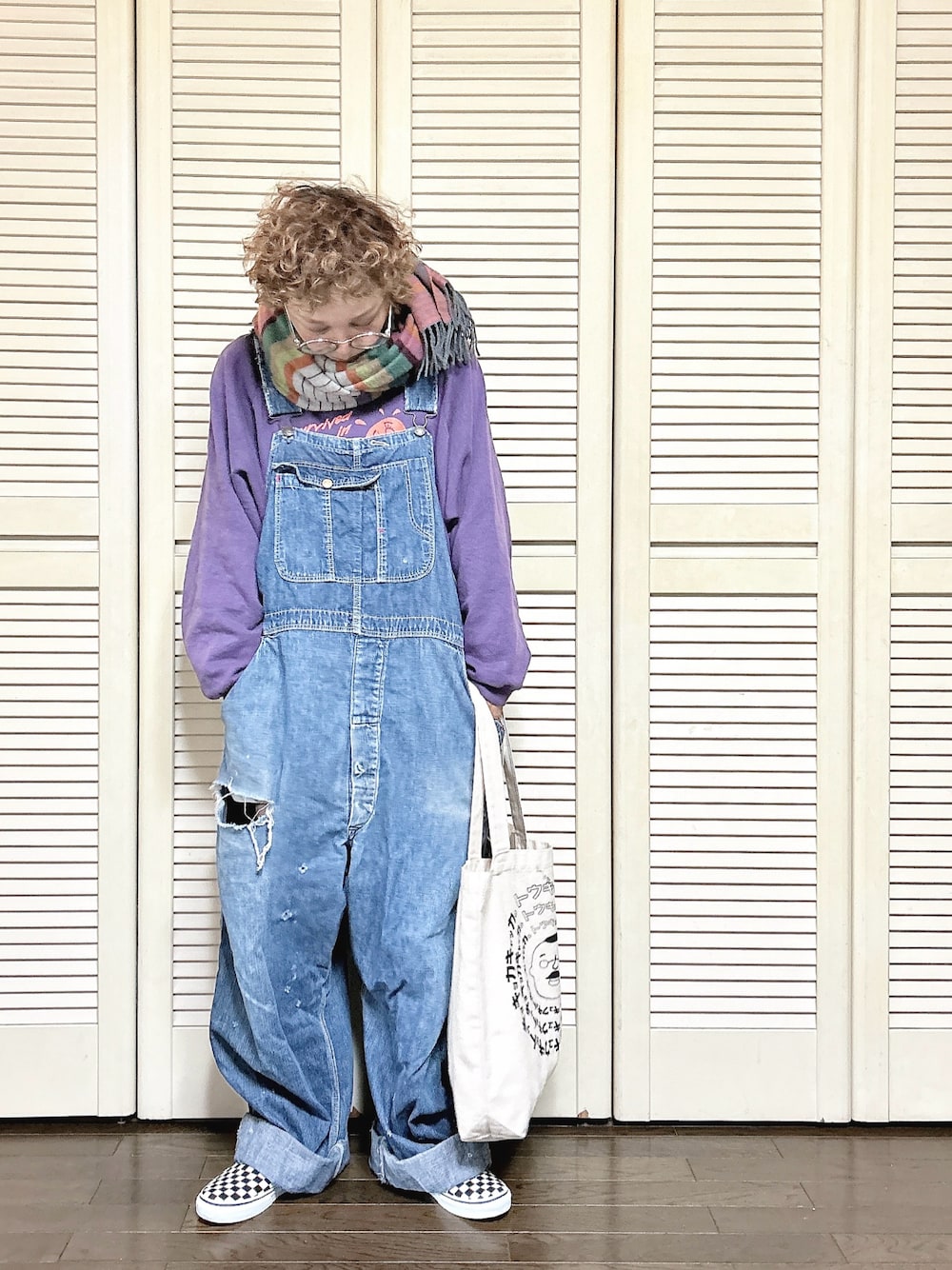 ビンテージ オーバーオール ガールフレンド ブルージーンズ 古着 サロペット VINTAGE - 希少✩70〜80s ヴィンテージ SANFORIZEDボタン