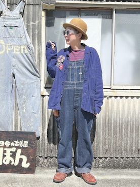 「CA4LA（カシラ）のアイテム（帽子）」を使った、ぽん。さん（レディース・158cm）の春コーディネート