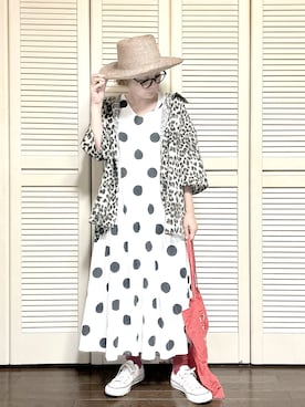 「アイテム（ワンピース/ドレス）」を使った、ぽん。さん（レディース・158cm・40代）の夏コーディネート