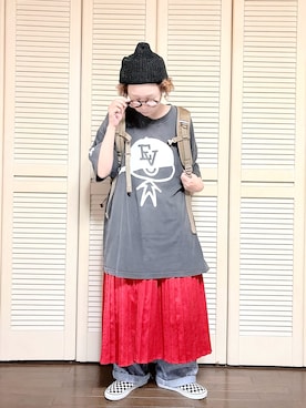 「VANS(バンズ)のアイテム」を使った、ぽん。さん(レディース・158cm)の春コーディネート