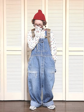 「アイテム（バックパック/リュック）」を使った、ぽん。さん（レディース・158cm）の春コーディネート