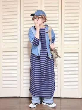 「Levi's（リーバイス）のアイテム（トップス）」を使った、ぽん。さん（レディース・158cm）の夏コーディネート