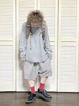 「アイテム（スウェット）」を使った、ぽん。さん（レディース・158cm）の秋コーディネート