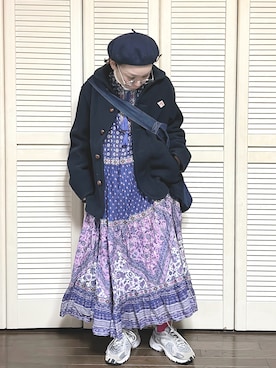 「アイテム（ハンチング/ベレー帽）」を使った、ぽん。さん（レディース・158cm）の秋コーディネート