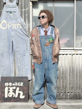 「アイテム（MA-1）」を使った、ぽん。さん（レディース・158cm・40代）の秋コーディネート