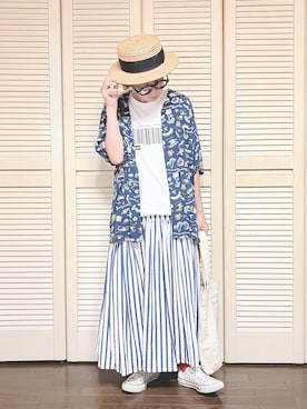 「CONVERSE（コンバース）のアイテム」を使った、ぽん。さん（レディース・158cm）の夏コーディネート