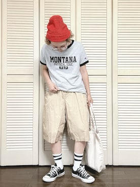 「アイテム（帽子）」を使った、ぽん。さん（レディース・158cm・40代）の夏コーディネート